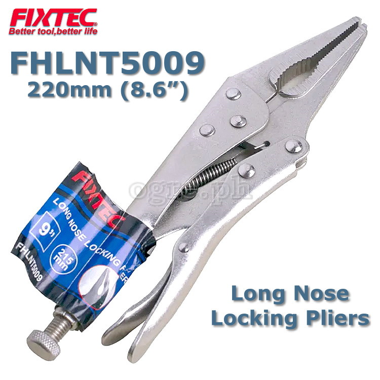 Fixtec FHLNT5009 220mm 8 6 Industrial Long Nose Locking Pliers